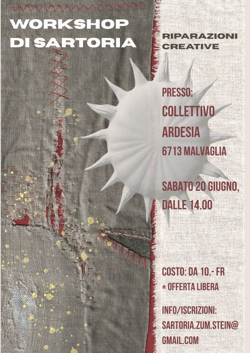 WORKSHOP DI SARTORIA - riparazioni creative 